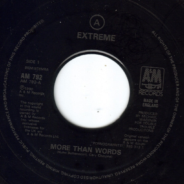 Extreme (2) : More Than Words (7", Single, Juk)