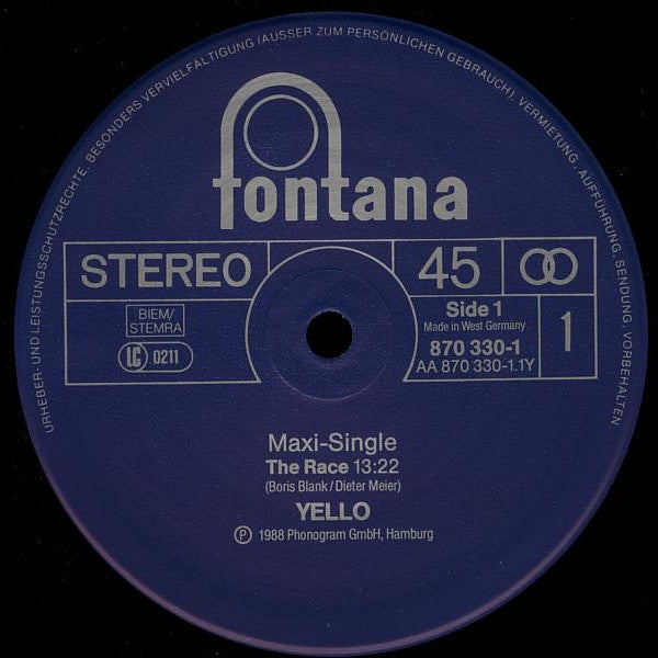 Yello : The Race (12", Maxi)