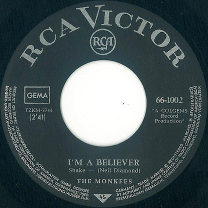 The Monkees : I'm A Believer (7", Single, Mono)