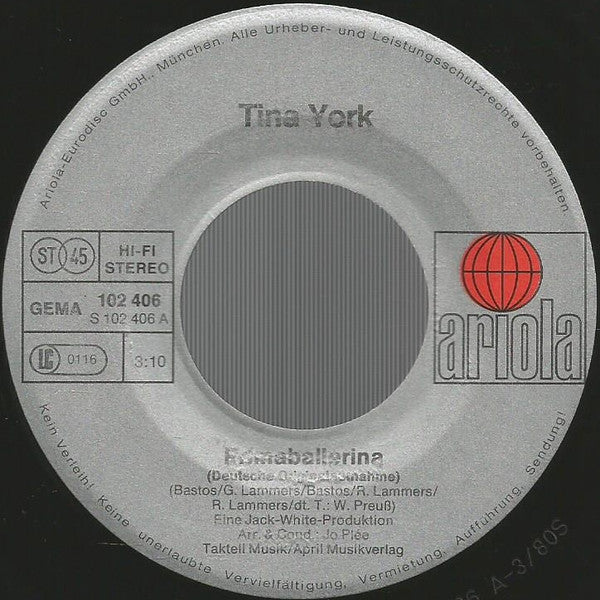 Tina York : Primaballerina (7", Single)