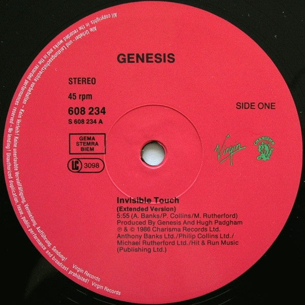 Genesis : Invisible Touch (12", Maxi)