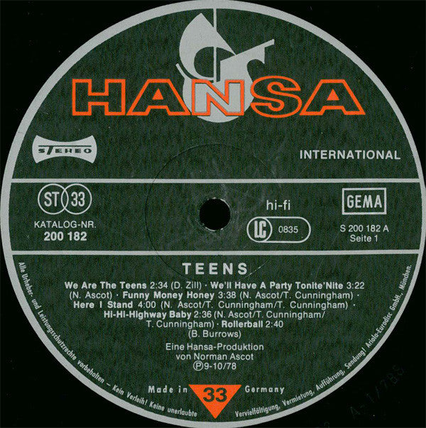 The Teens : The Teens (LP, Album)