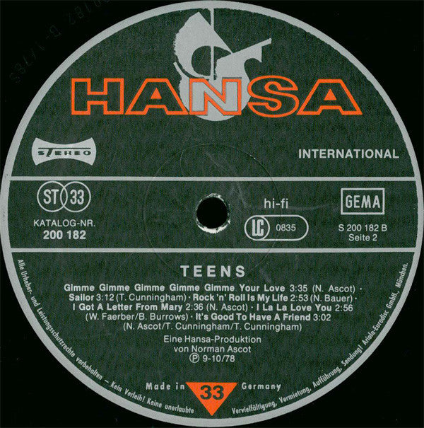 The Teens : The Teens (LP, Album)