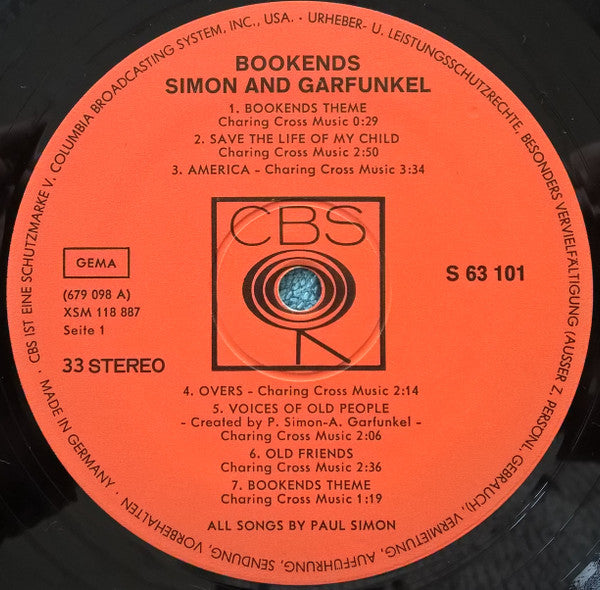 Simon & Garfunkel : Bookends (LP, Album)