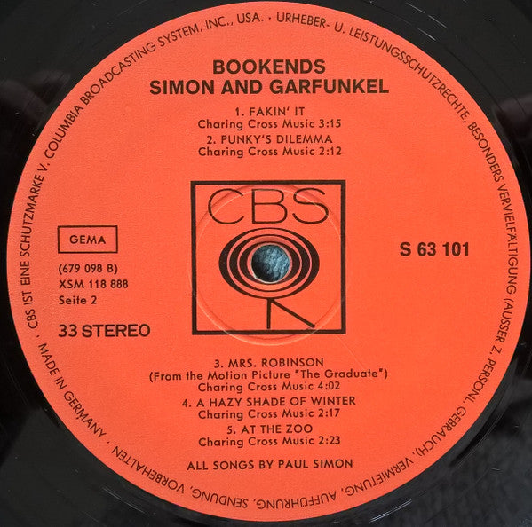 Simon & Garfunkel : Bookends (LP, Album)