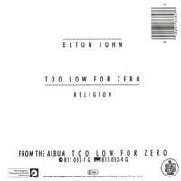 Elton John : Too Low For Zero (7", Single)