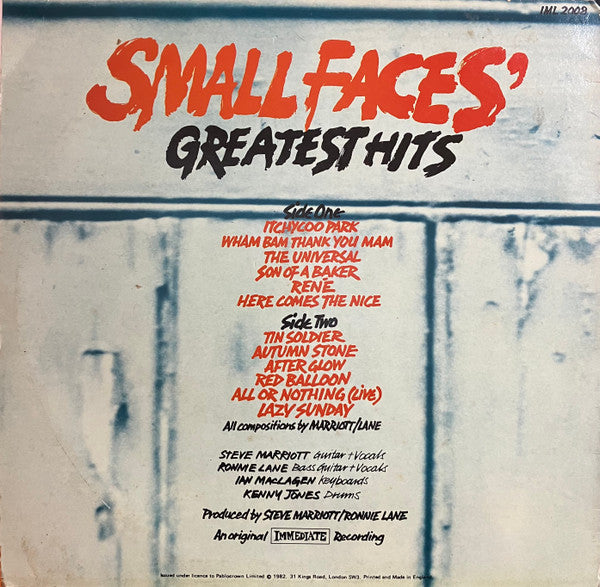 Small Faces : Small Faces' Greatest Hits (LP, Comp, RE)