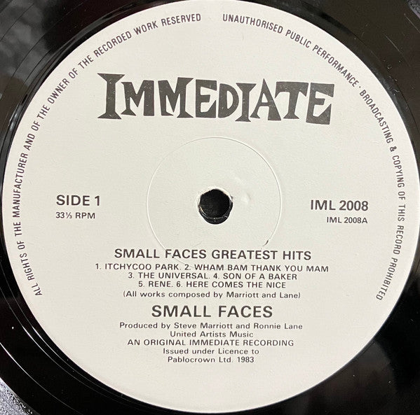 Small Faces : Small Faces' Greatest Hits (LP, Comp, RE)