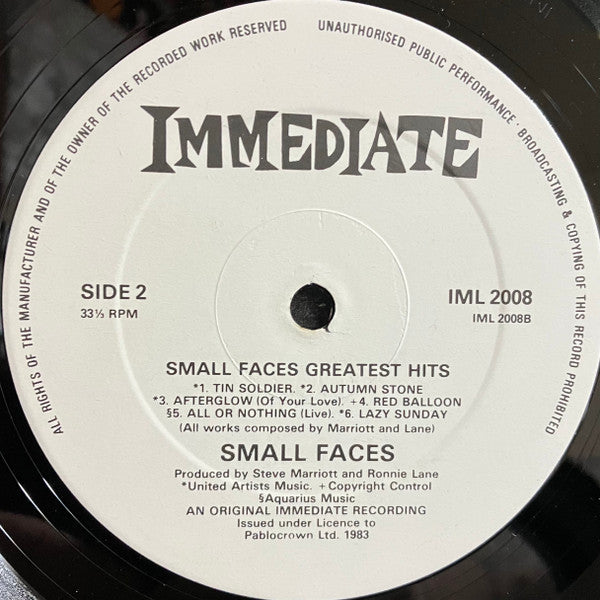 Small Faces : Small Faces' Greatest Hits (LP, Comp, RE)