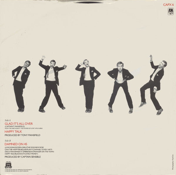 Captain Sensible : Glad It's All Over / Happy Talk / Damned On 45 (12")