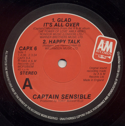 Captain Sensible : Glad It's All Over / Happy Talk / Damned On 45 (12")