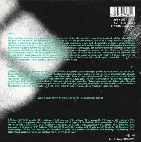 Herbert Grönemeyer : Was Soll Das (7", Single)