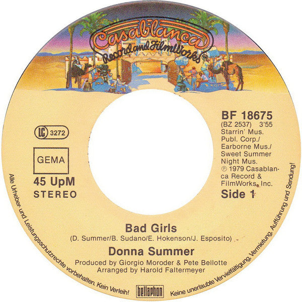 Donna Summer : Bad Girls (7", Single)