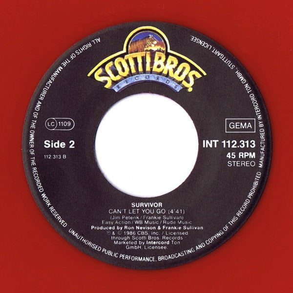 Survivor : Is This Love (7", Single, Red)