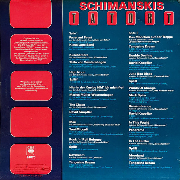 Various : Schimanskis Tatort Hits (LP, Comp)