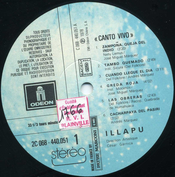 Illapu : Canto Vivo (LP)