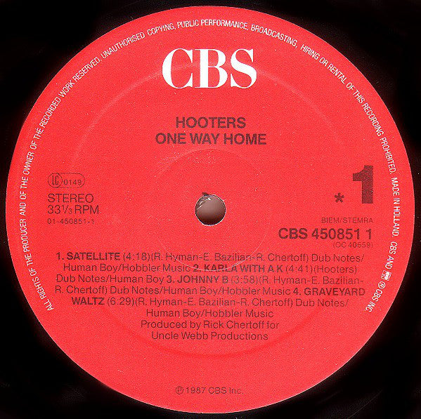 Hooters* : One Way Home (LP, Album)