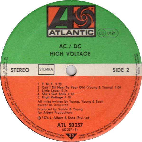 AC/DC : High Voltage (LP, Album)