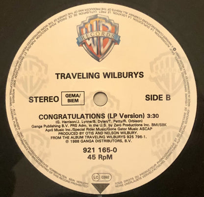 Traveling Wilburys : End Of The Line (12")