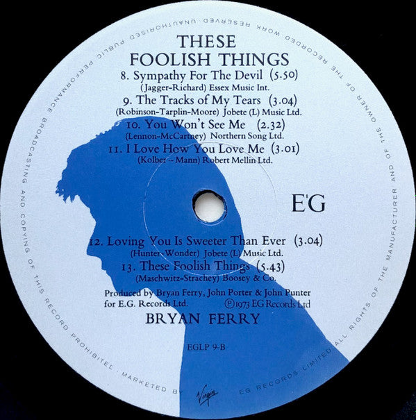 Bryan Ferry : These Foolish Things (LP, Album, RE)