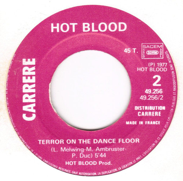 Hot Blood : Terror On The Dancefloor / Baby Frankie Stein (7", Single)