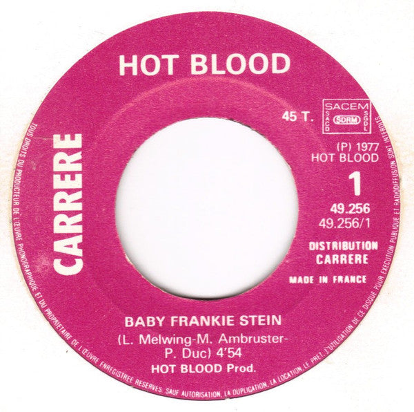 Hot Blood : Terror On The Dancefloor / Baby Frankie Stein (7", Single)