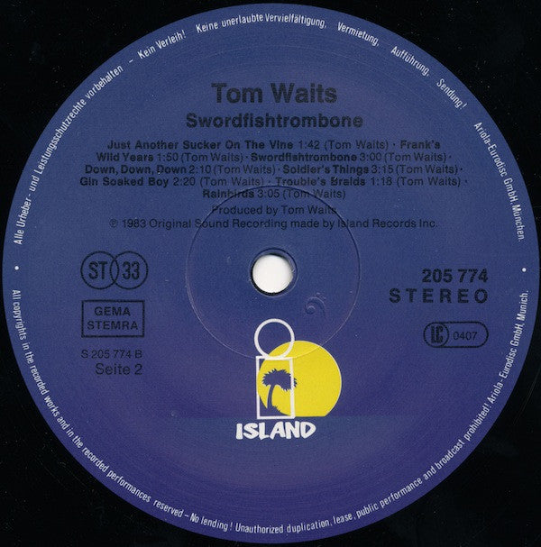 Tom Waits : Swordfishtrombones (LP, Album)