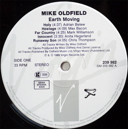 Mike Oldfield : Earth Moving (LP, Album)