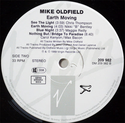 Mike Oldfield : Earth Moving (LP, Album)