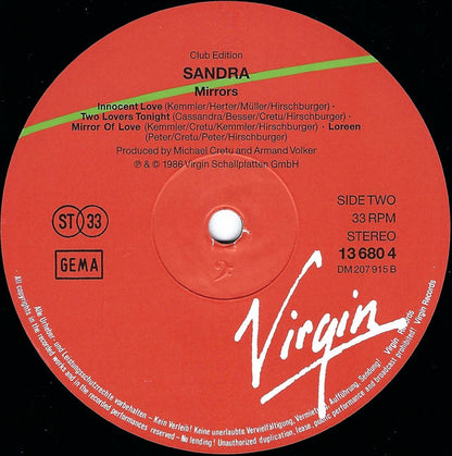 Sandra : Mirrors (LP, Album, Club)