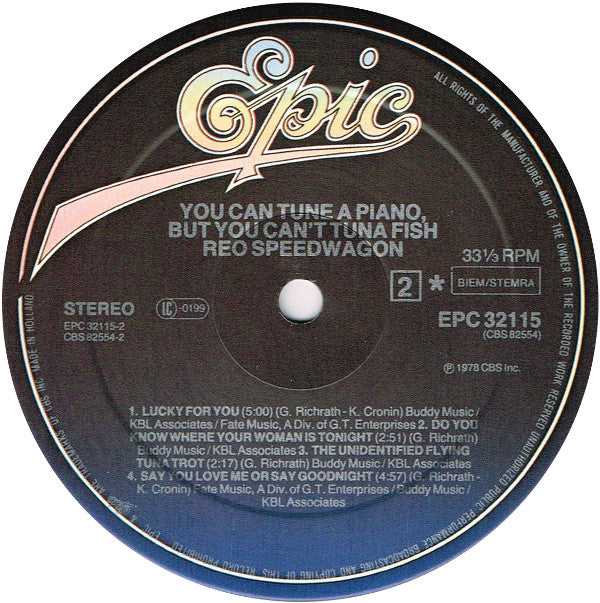 REO Speedwagon : You Can Tune A Piano, But You Can't Tuna Fish (LP, Album, RE)