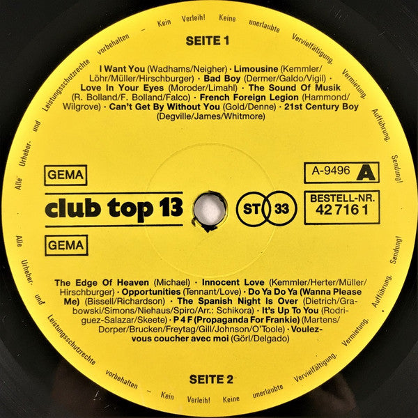 Various : 16 Top Hits - Aus Den Hitparaden September / Oktober '86 (LP, Comp)