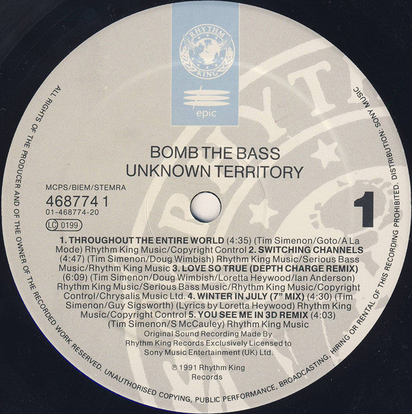Bomb The Bass : Unknown Territory (LP, Album)