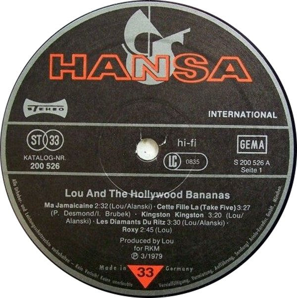Lou And The Hollywood Bananas* : Kingston, Kingston (LP, Album)