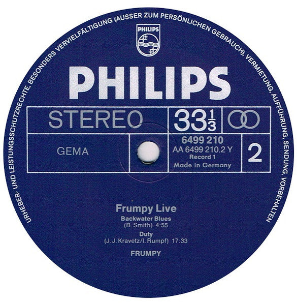 Frumpy : Live (2xLP, Album)