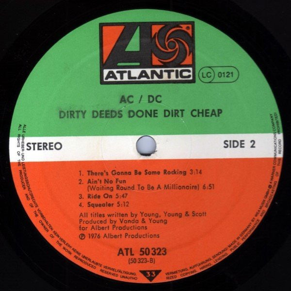 AC/DC : Dirty Deeds Done Dirt Cheap (LP, Album, RE)