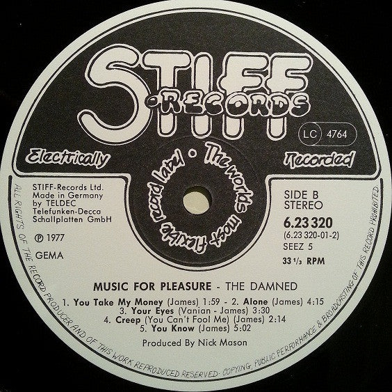 The Damned : Music For Pleasure (LP, Album)