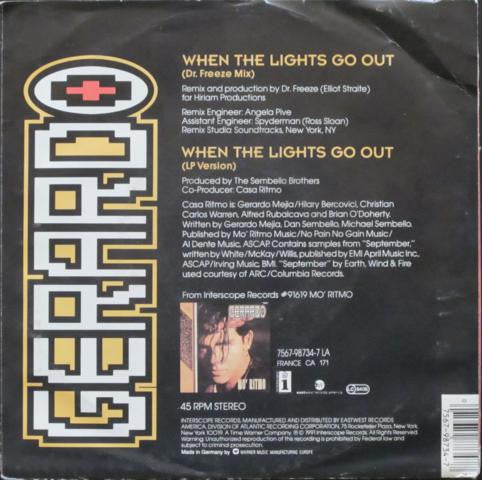 Gerardo : When The Lights Go Out (7")