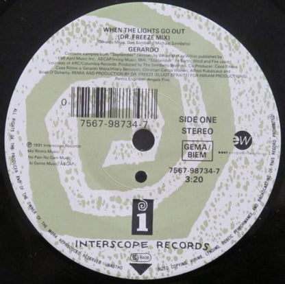 Gerardo : When The Lights Go Out (7")