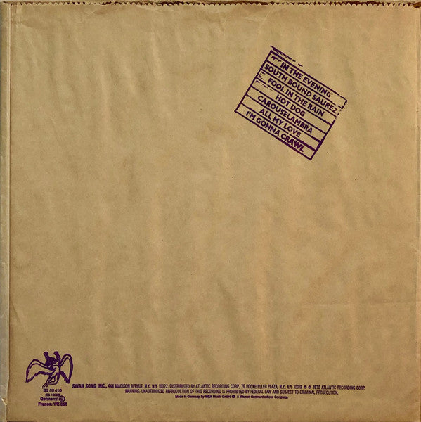 Led Zeppelin : In Through The Out Door (LP, Album, "B")