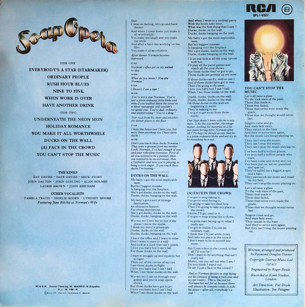 The Kinks : Soap Opera (LP, Album, Gat)