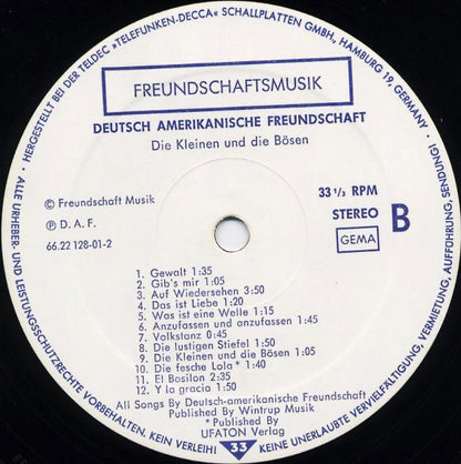 Deutsch Amerikanische Freundschaft : Die Kleinen Und Die Bösen (LP, Album)