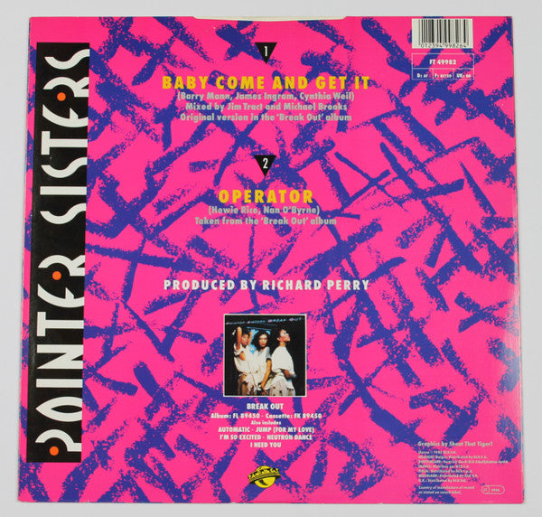 Pointer Sisters : Baby Come And Get It (12")