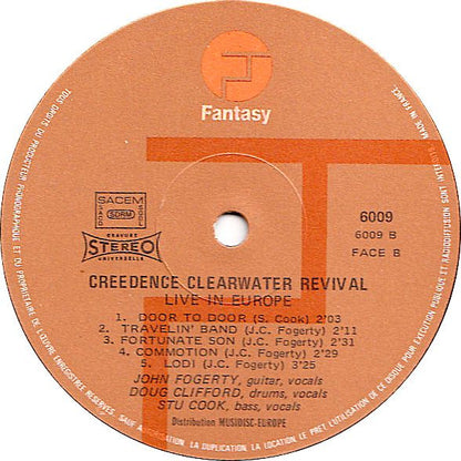 Creedence Clearwater Revival : Live In Europe (2xLP, Album, Gat)