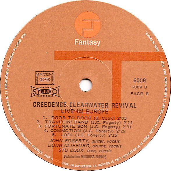 Creedence Clearwater Revival : Live In Europe (2xLP, Album, Gat)