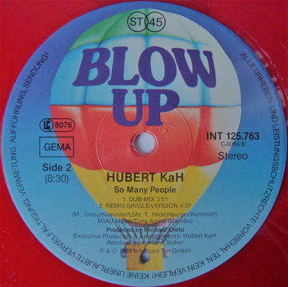 Hubert Kah : So Many People (Remix) (12", Maxi, Red)