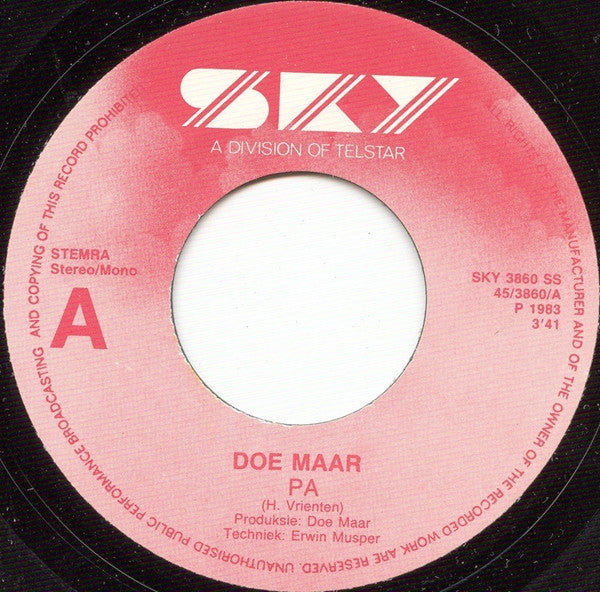 Doe Maar : Pa (7", Single, Ful)