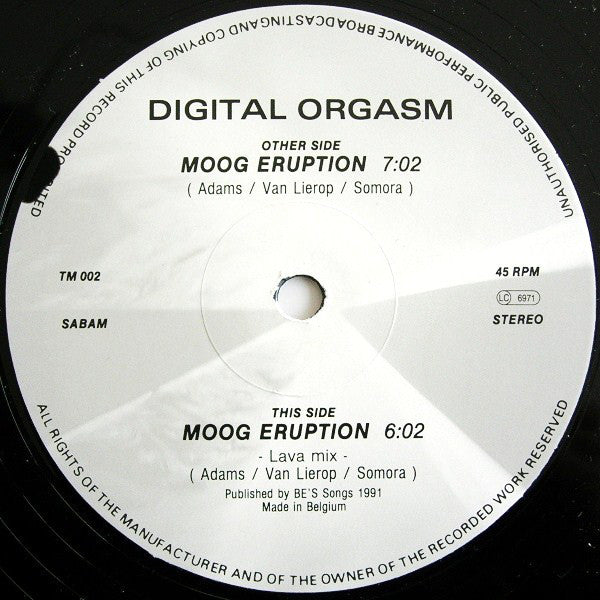 Digital Orgasm : Moog Eruption (12")