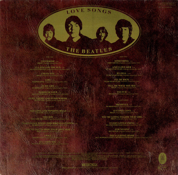 The Beatles : Love Songs (2xLP, Comp, Gat)