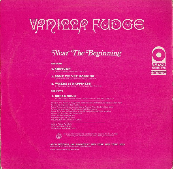 Vanilla Fudge : Near The Beginning (LP, Album)